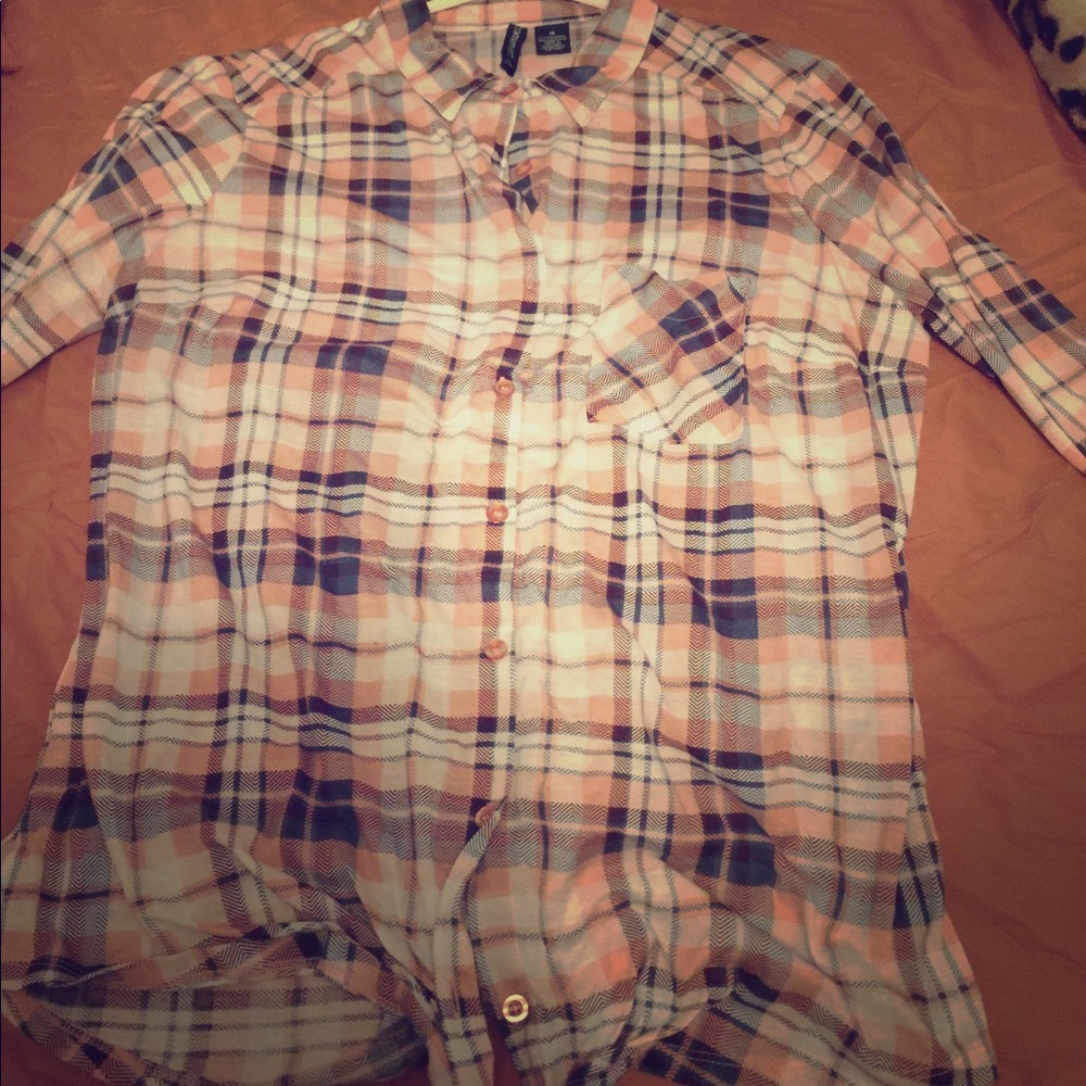 Plaid Navy blue and pink